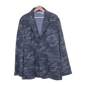 Vtg 725 Originals Twill Jacket Mens L Gray Camo Skull LS Cotton Lined Grunge Y2K